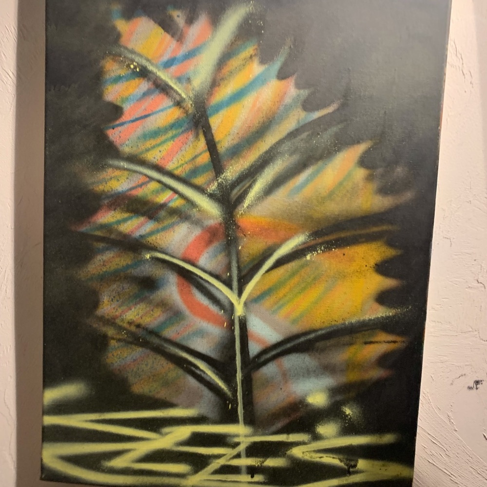 Spray painted aerosol canvas: Abstract Tree
